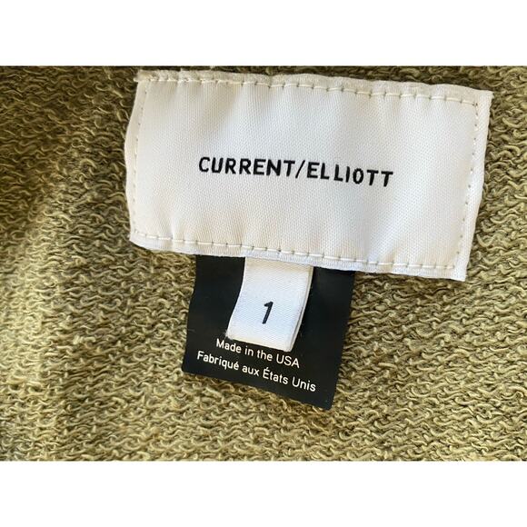 CURRENT ELLIOTT THE RUFFLE 3/4 SLEEVE SWEATSHIRT TOP CAMO Cotton 1 (M) - Picture 5 of 6